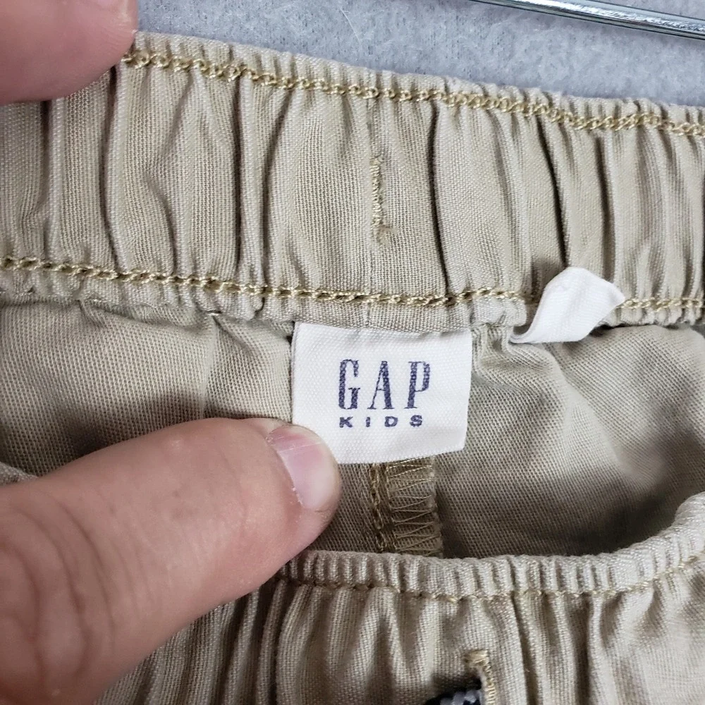 GAP Kids Sz M Drawstring Waist Jogger‎ Pants Beige Tan Casual Neutral Athleisure